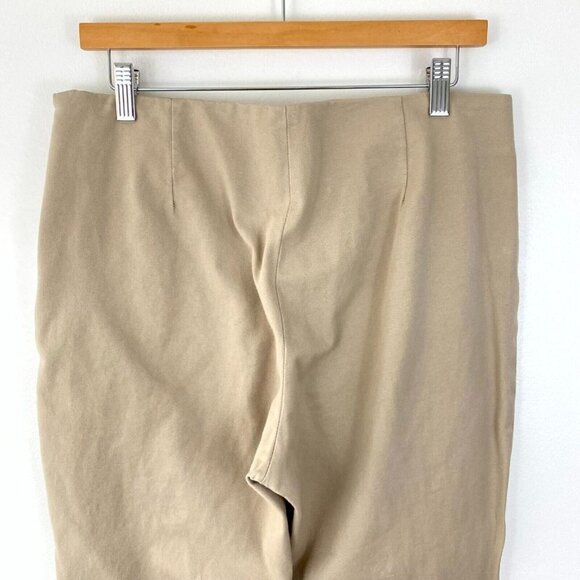 Soft Surroundings Pull On Chino Pants Women's Size 10 Tan High Rise Straight Leg - Picture 7 of 16